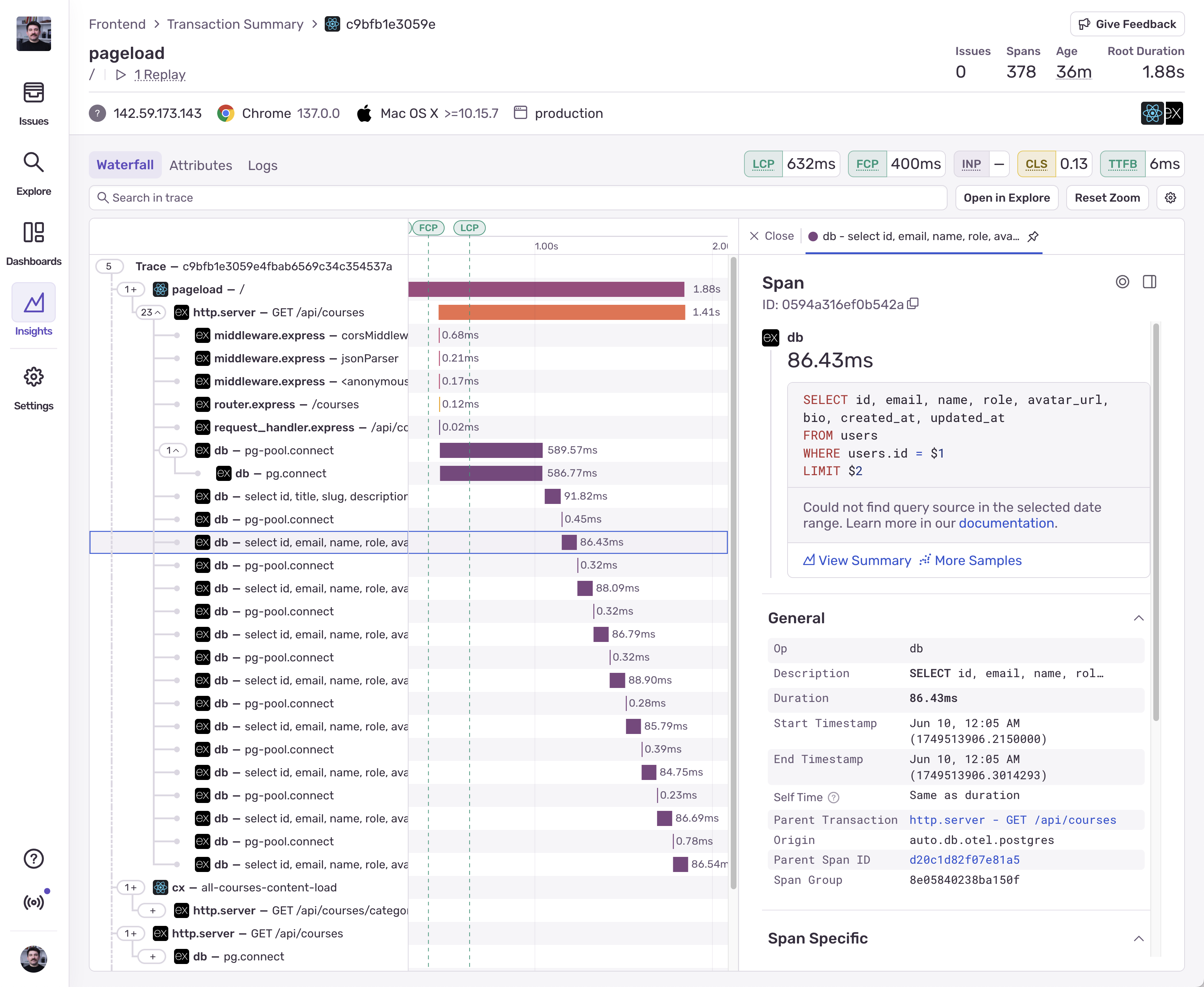 Database Trace