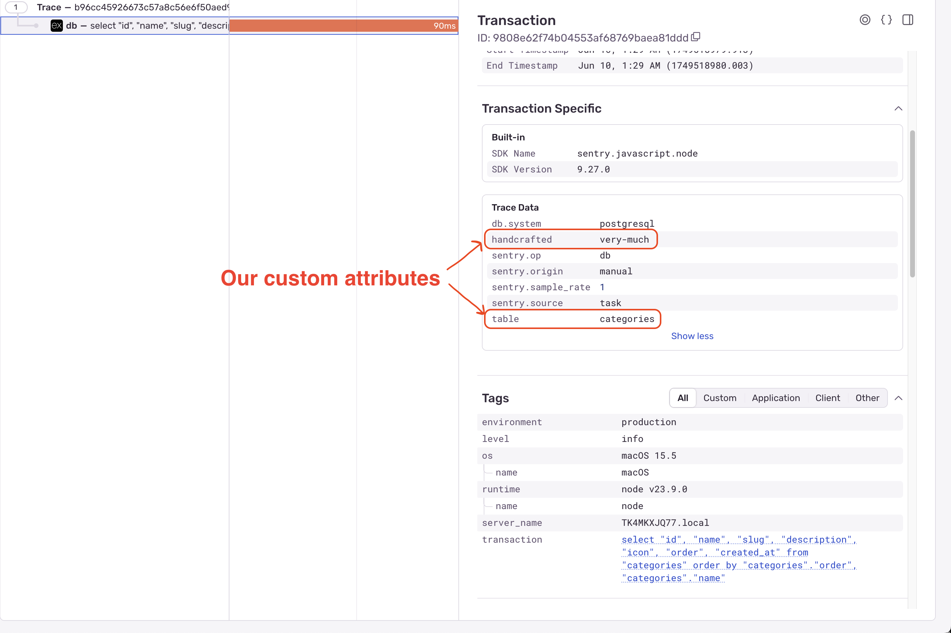 Trace Manual Query